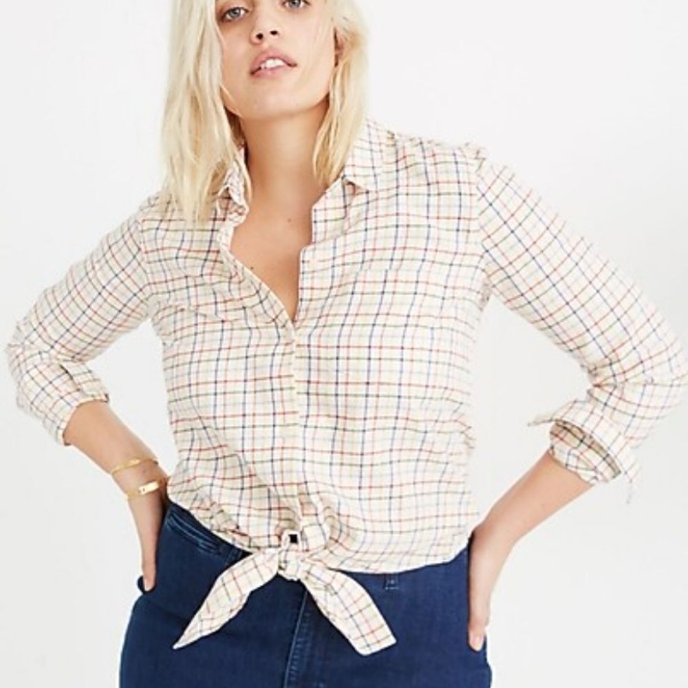 Madewell tie front shirt sz S